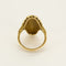 Bague 58.5 Bague en or jaune à motif de fleur stylisée, émail et turquoises 58 Facettes PRG2092