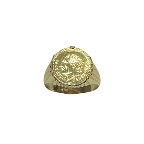 Bague 65.5 Bague avec pièce mexicaine en or jaune 18K, 10 g 58 Facettes 250036