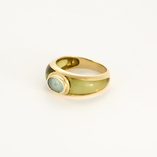 Bague 52 Bague jonc en Or jaune 18k ornée d'une topaze 58 Facettes SMA0406X2