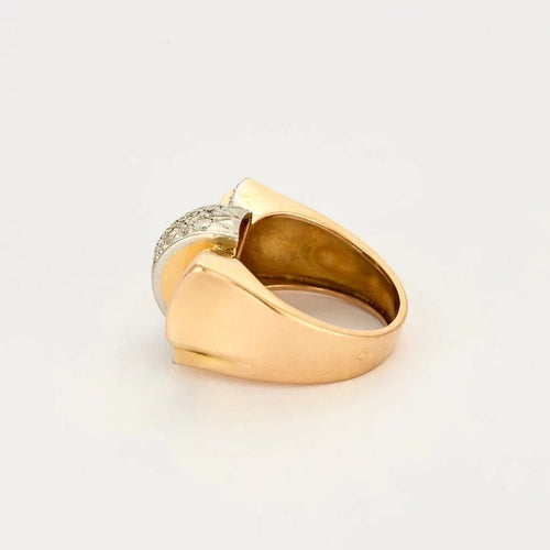 Bague 56.5 Bague Tank or jaune et diamants 58 Facettes 58FC179