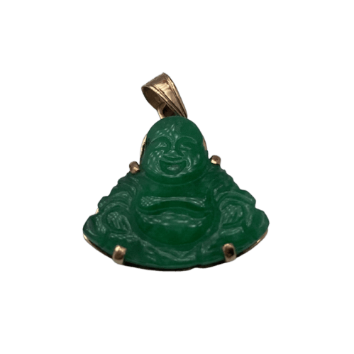 Pendentif Pendentif Bouddha rieur en jade en or jaune 14K 58 Facettes 250137