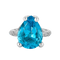 Bague 52 Bague taille poire en or gris 18k, topaze bleue et diamants 58 Facettes LJ12