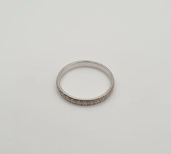 Bague 52 Alliance or blanc 18 carats 58 Facettes