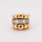 Bague 40 Bague Or Jaune Godronné Diamants 58 Facettes LOT 4081