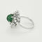 Bague 54 Bague cabochon d'émeraude ovale en or gris 18k et diamants 58 Facettes BA452
