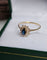 Bague 52 Bague marguerite vintage en or jaune 18 carats, saphir et diamants 58 Facettes 704