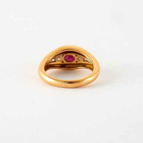 Bague 50 Bague Or jaune Rubis Diamants 58 Facettes