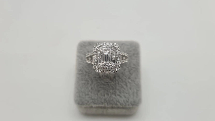 Bague 53 Bague en Or blanc diamants 58 Facettes