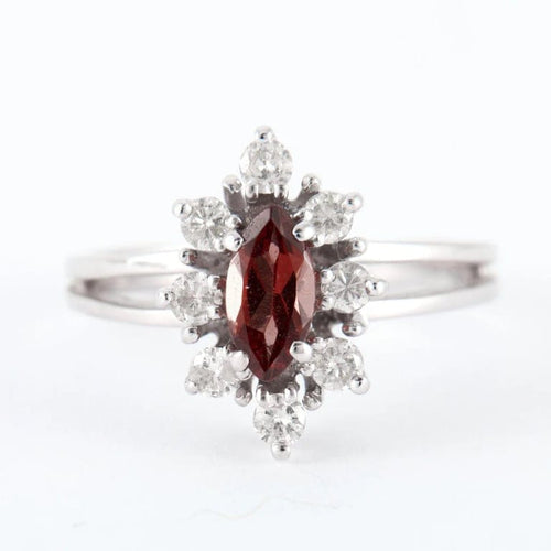 Bague 50 Bague Grenat Diamants 58 Facettes