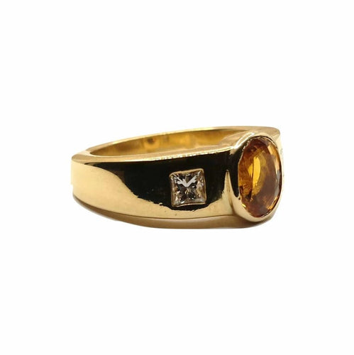 Bague 52 Bague Saphir jaune Diamants 58 Facettes 3402