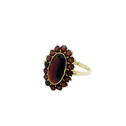 Bague 55 Bague en or jaune 18 carats avec grenats 58 Facettes 32826