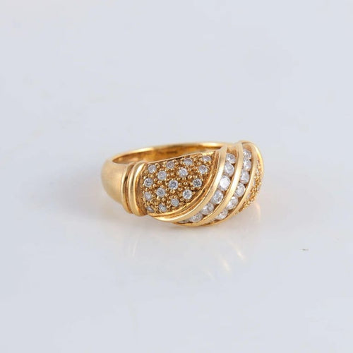 Bague 54 Bague Pavage Diamants or jaune 58 Facettes FM113