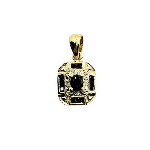 Pendentif Pendentif style Art déco en or jaune 18 carats et saphirs 58 Facettes 721