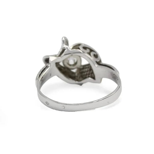 Bague 57.5 Bague Rétro - Or blanc & Diamant 58 Facettes 260042R