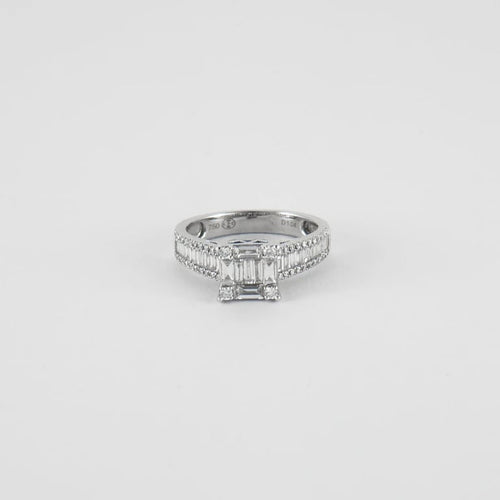 Bague 53 Bague or blanc diamants 58 Facettes