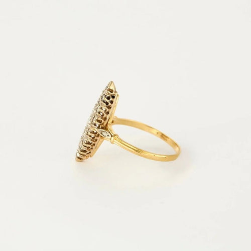 Bague 63 Bague Marquise or jaune et diamants 58 Facettes ANG0447