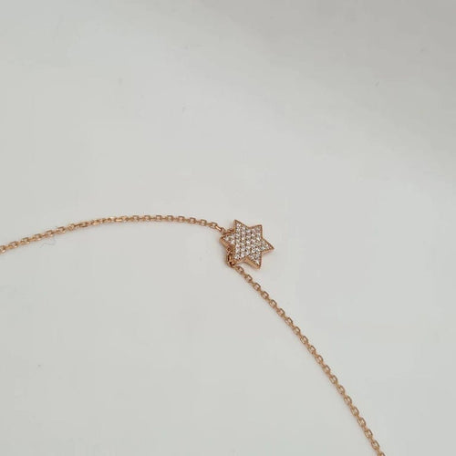 Collier Collier or rose 18 carats serti de diamants 58 Facettes