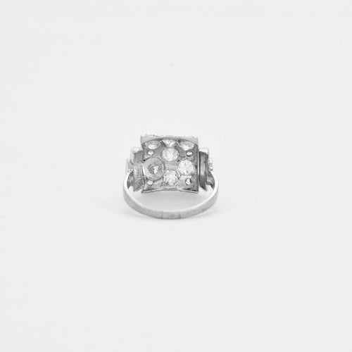 Bague 53 Bague Art déco en platine 950 et diamants taille ancienne 58 Facettes 1585
