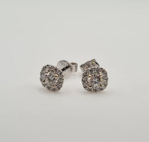Boucles d'oreilles Boucles d'oreilles or blanc serties de diamants 58 Facettes