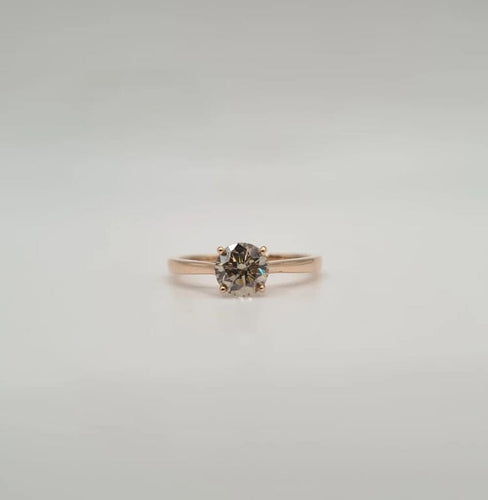 Bague 53 Bague solitaire or rose sertie d'un diamant 58 Facettes