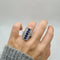 Bague 49.5 Bague or blanc, saphirs ovales et diamants 58 Facettes