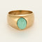 Bague 50 Bague chevalière en or jaune et turquoise 58 Facettes RAM3379