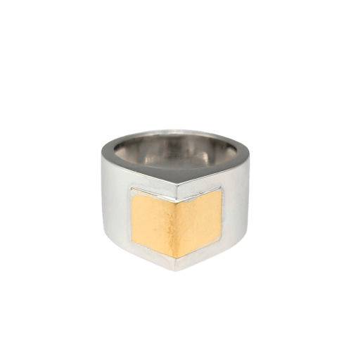 Bague 55 Dinh Van - Bague géométrique en or blanc et or jaune 18 carats 58 Facettes 20553