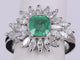 Bague 52.5 Bague en or blanc Émeraude et Diamant Marquise 58 Facettes BA-758