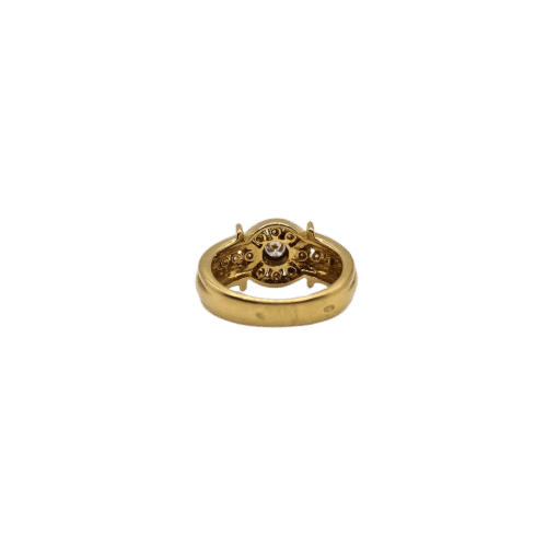 Bague 54 Bague or jaune 18 carats sertie de diamants 58 Facettes