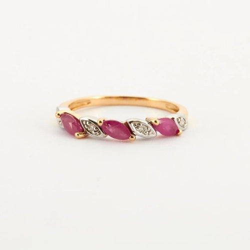 Bague 53 Bague Or jaune Rubis Diamants 58 Facettes
