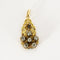 Pendentif Pendentif en or jaune et argent à motif de fleur, diamants, perles blanches de culture et pierre bleue 58 Facettes DAX0101X2