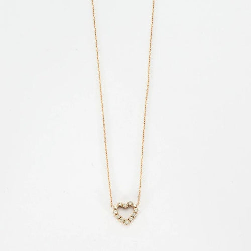 Collier Collier cœur or rose et diamants 58 Facettes