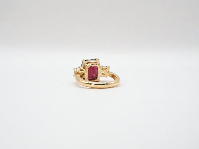 Bague 55 Bague or jaune, Grenat, Diamants 58 Facettes 4804