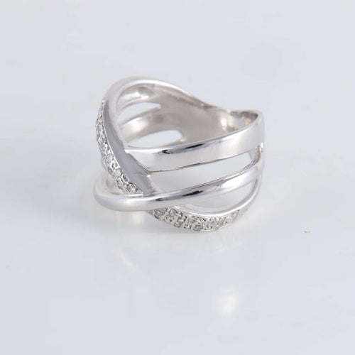 Bague 59 Bague Croisée Diamants 58 Facettes FM97