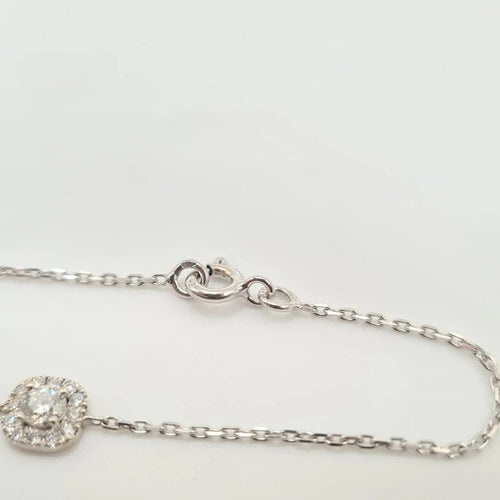Bracelet Bracelet or blanc serti de diamants naturels 58 Facettes