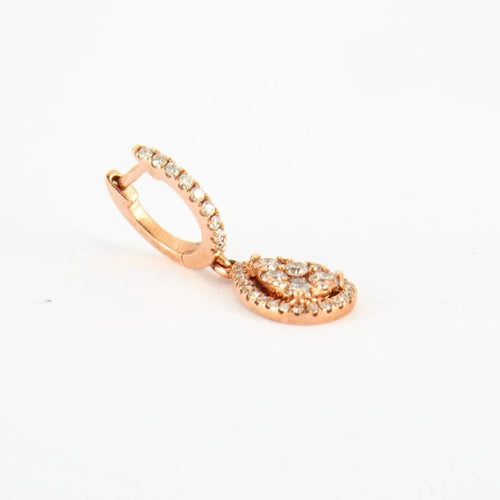 Boucles d'oreilles Boucles d'oreilles goutte en Or rose, diamants 58 Facettes