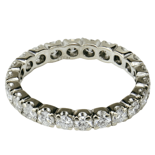 Bague 50 Bague mémoire en or blanc 750 et 22 diamants 58 Facettes 2525