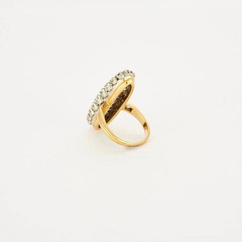Bague 52 Bague marquise sertie de diamants en or 18 carats 58 Facettes 1643