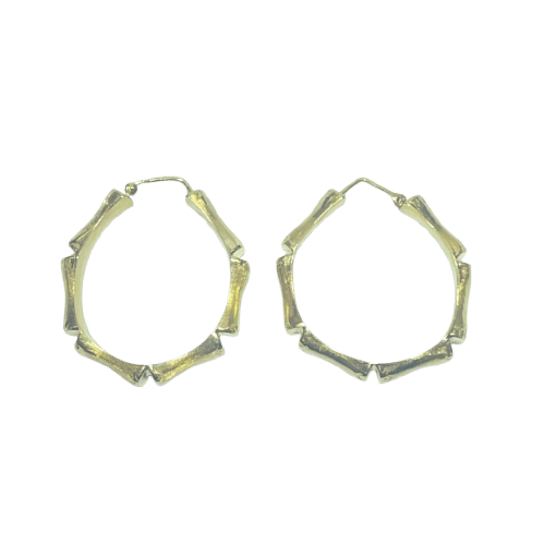 Boucles d'oreilles Boucles d’oreilles bambou en or jaune 18K, 9,77 g 58 Facettes 250329