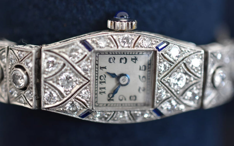 Montre Chopard - Montre femme Art déco en platine, or blanc 14 K et diamants 58 Facettes CHO-100