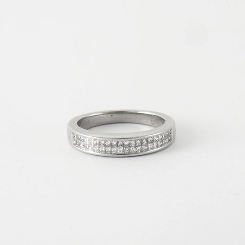 Bague 54.5 Bague Or blanc 18 Diamants 58 Facettes