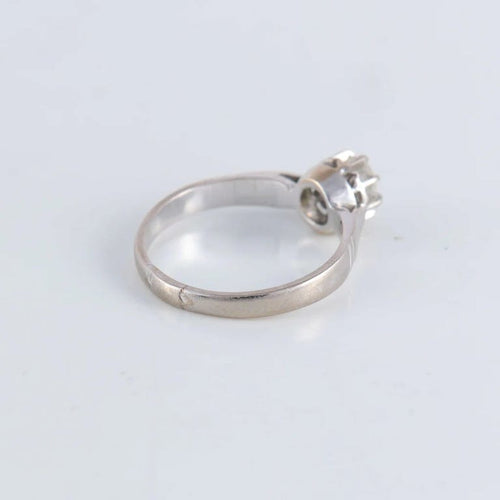 Bague 56 Bague Solitaire or gris Diamant 0.50ct 58 Facettes FM86
