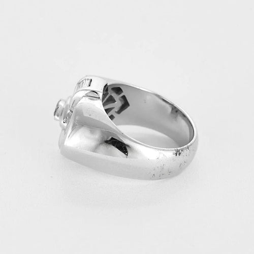 Bague 53 Bague - Bague navette serti clos en or blanc 18k et diamants 58 Facettes N0610