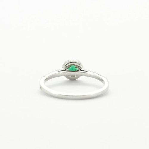 Bague 54 Bague or blanc Emeraude diamants 58 Facettes