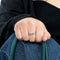 Bague 53 Demi-alliance - Bague sertie rail en or gris et diamants 58 Facettes LJ24