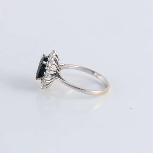 Bague 49 Bague style Marguerite Saphir Diamants 58 Facettes FM111