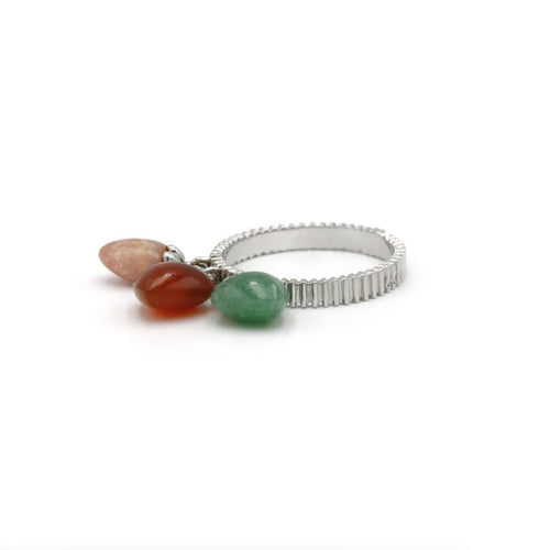 Bague 57 Bague quartz agate aventurine 58 Facettes 230244R
