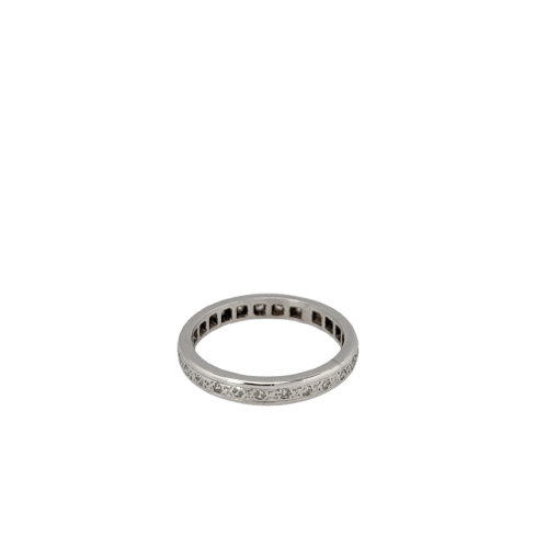 Bague 53 Alliance en or blanc 18 carats et diamants 58 Facettes 24507