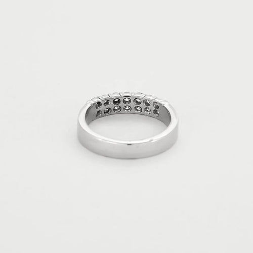 Bague 54 Bague jonc en or blanc et diamants 58 Facettes GU291