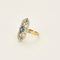 Bague 54 Bague en or jaune, or gris, saphir et diamants 58 Facettes 58FC162